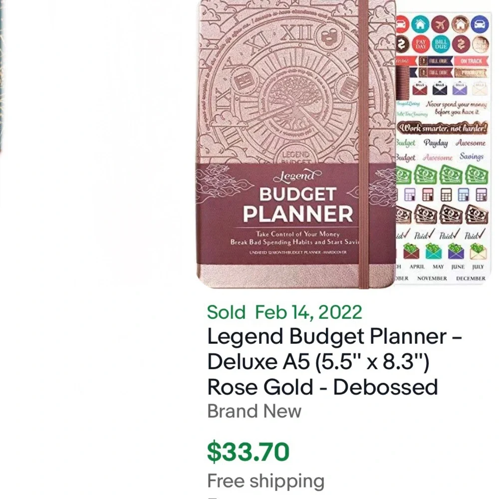 Legend 12 mo budget planner LAST ONE! Blue debossed with stickers Brand New